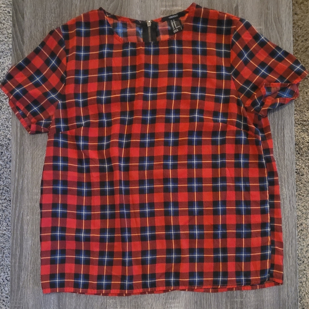 Forever 21 Plaid Blouse